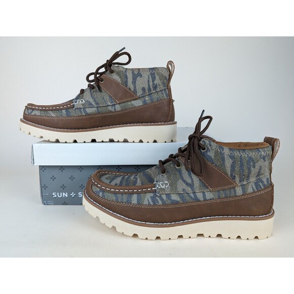 Sun Stone Boots Mens 9.5 Kohen Camo Lace Up Chukka Moc Toe Ankle Top Shoes NEW main image 9
